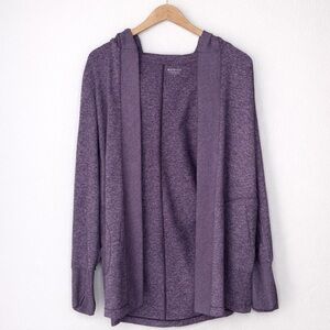 Athleta Purple Hooded Open Front Cardigan Lightweight size S